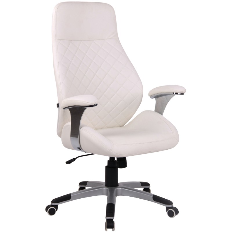 Silla de oficina Layton, polipiel blanca