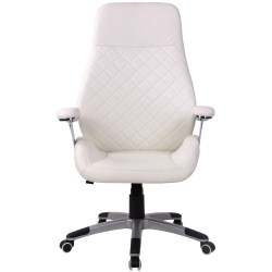 Silla de oficina Layton, polipiel blanca
