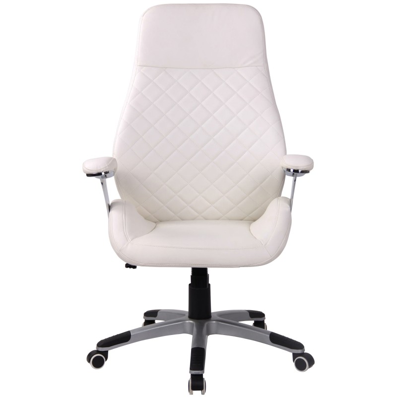 Silla de oficina Layton, polipiel blanca