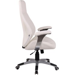 Silla de oficina Layton, polipiel blanca