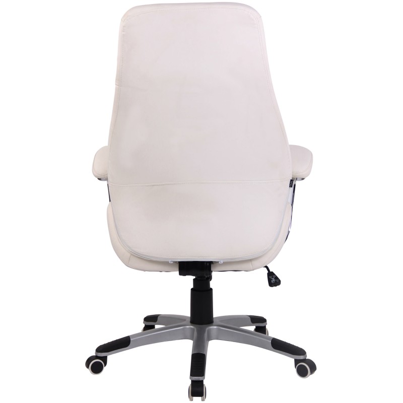 Silla de oficina Layton, polipiel blanca