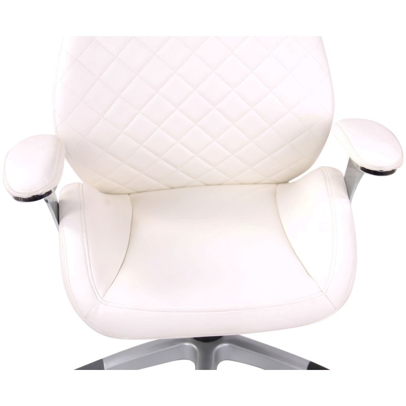 Silla de oficina Layton, polipiel blanca