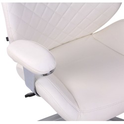 Silla de oficina Layton, polipiel blanca