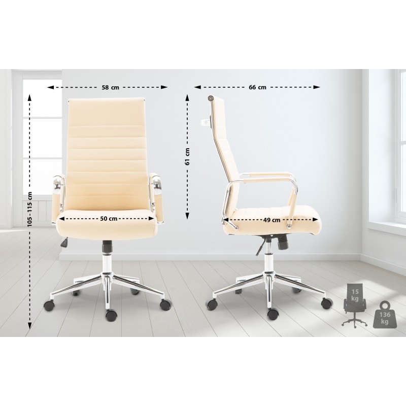 Silla de oficina Columbus color crema