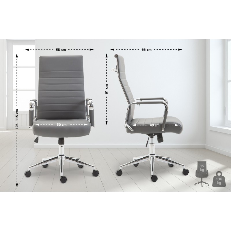 Silla de oficina gris Columbus