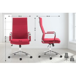 Silla de oficina Columbus en tela roja