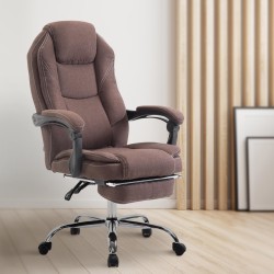 Silla de oficina Castle en tela marrón