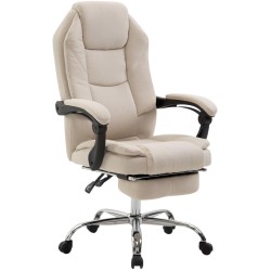 Silla de oficina Castle en tela color crema