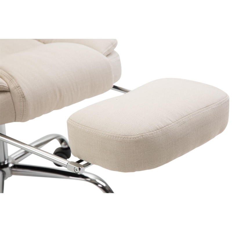 Silla de oficina Castle en tela color crema