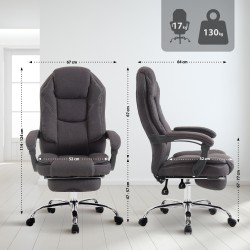 Silla de oficina Castle en tela gris oscuro