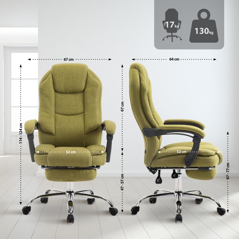 Silla de oficina Castle en tela verde