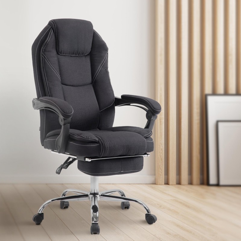 Silla de oficina Castle en tela negra