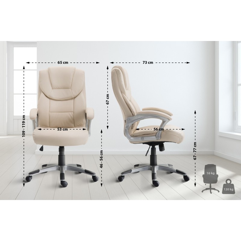 Silla de oficina Texas V2 color crema