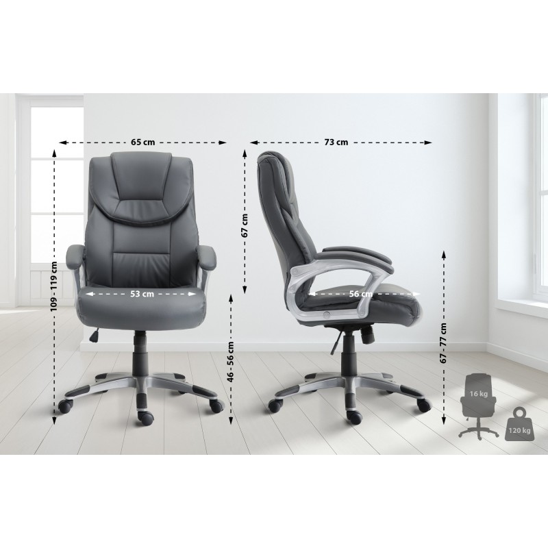 Silla de oficina gris Texas V2