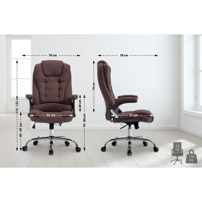 Silla de oficina Thor en tela marrón