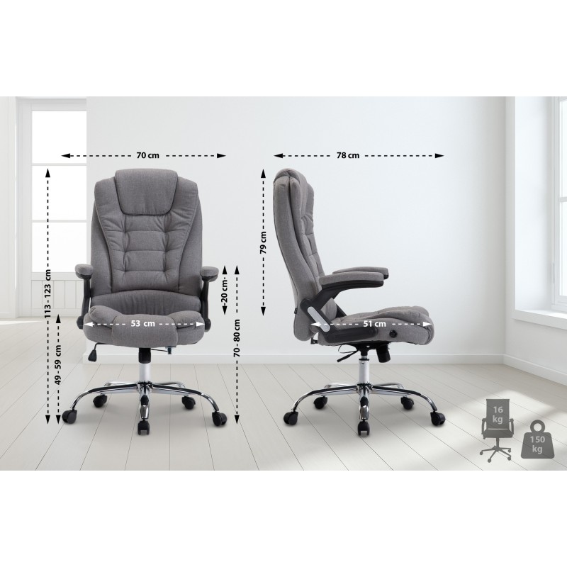 Silla de oficina Thor en tela gris