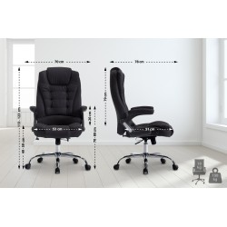 Silla de oficina Thor en tela negra