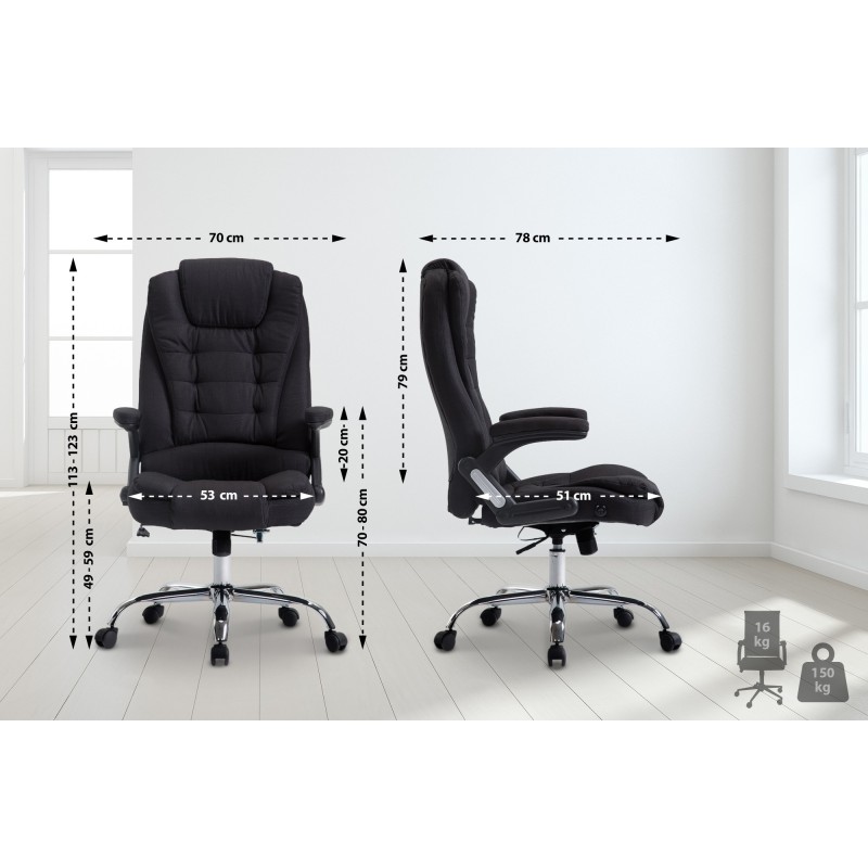 Silla de oficina Thor en tela negra