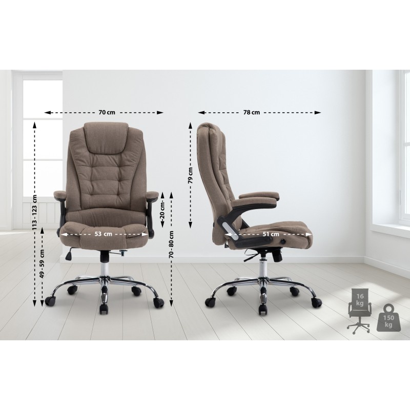 Silla de oficina Thor en tela color topo