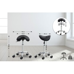 Taburete de trabajo negro Reno