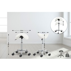 Taburete de trabajo blanco Reno