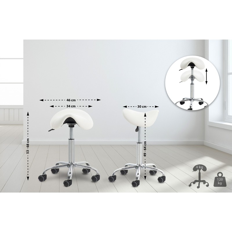 Taburete de trabajo blanco Reno