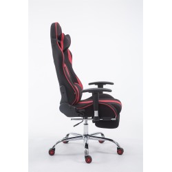 Silla de oficina de tela Racing Limit V2 con reposapiés negro/rojo