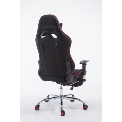 Silla de oficina de tela Racing Limit V2 con reposapiés negro/rojo
