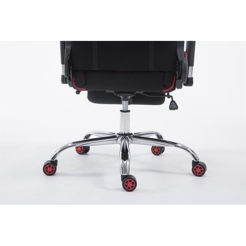 Silla de oficina de tela Racing Limit V2 con reposapiés negro/rojo