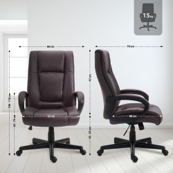 Silla de oficina Sparta XL en piel sintética marrón