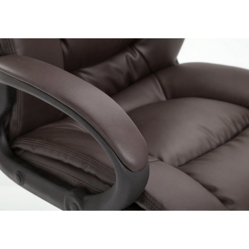 Silla de oficina Sparta XL en piel sintética marrón