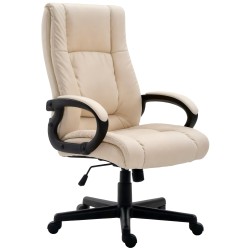 Silla de oficina Sparta XL en piel sintética color crema