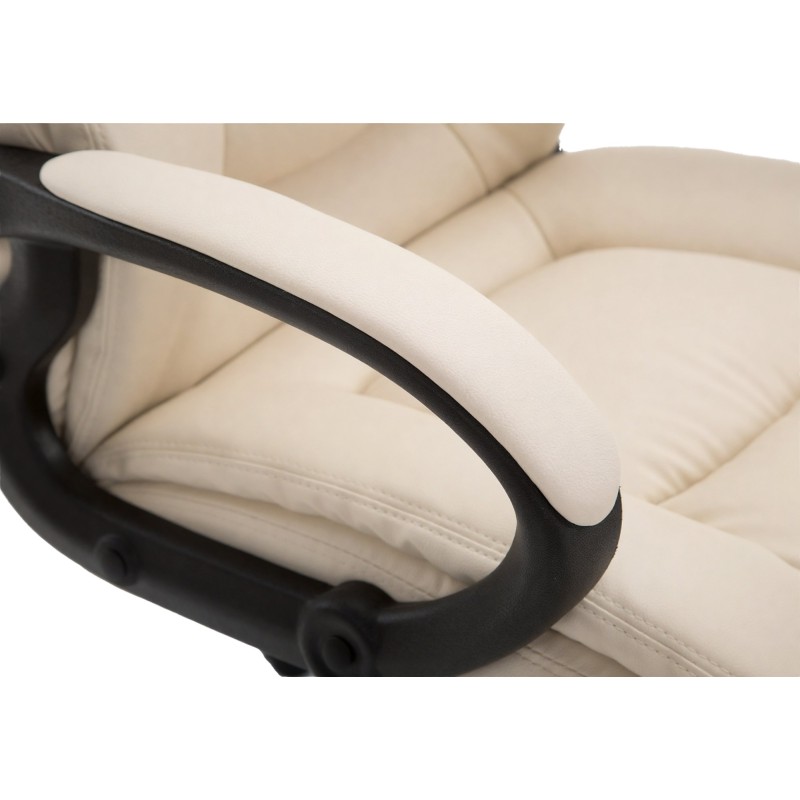 Silla de oficina Sparta XL en piel sintética color crema