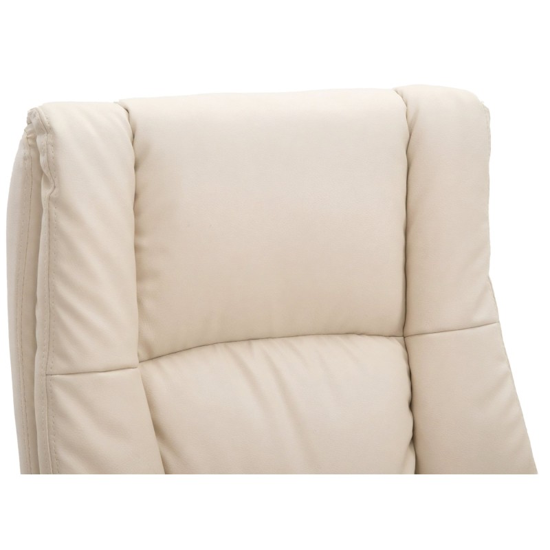 Silla de oficina Sparta XL en piel sintética color crema