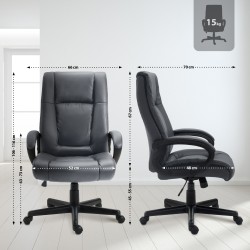 Silla de oficina Sparta XL en piel sintética gris