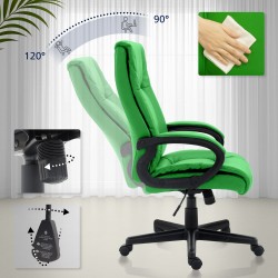 Silla de oficina Sparta XL en piel sintética verde