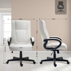 Silla de oficina Sparta XL en piel sintética blanca