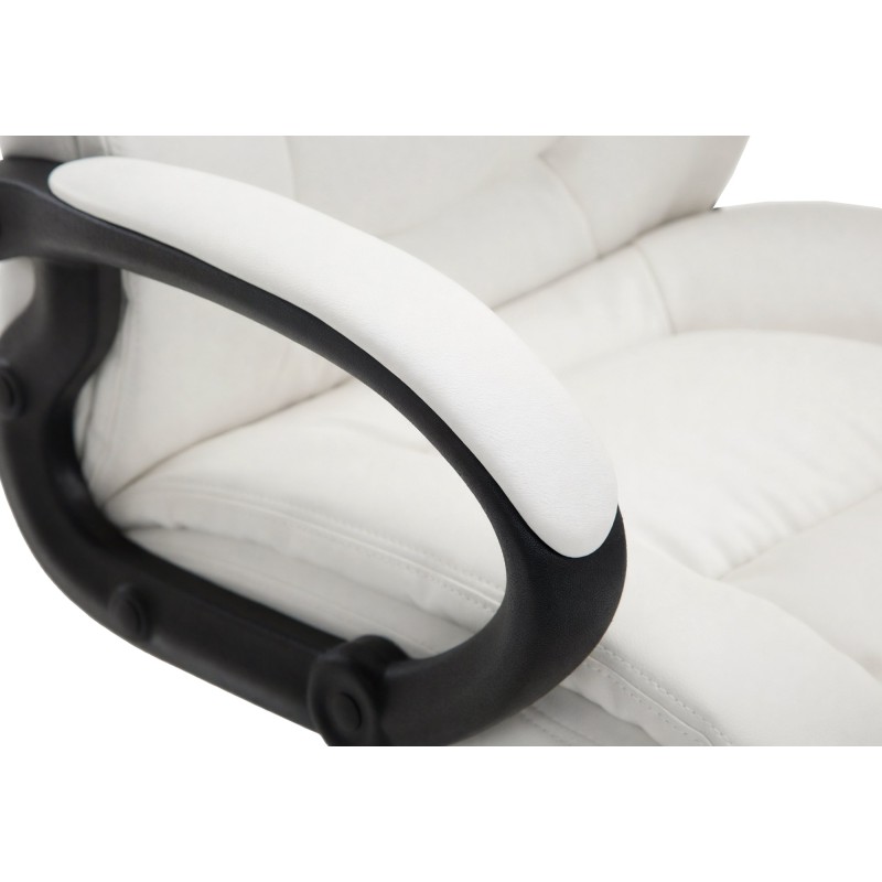 Silla de oficina Sparta XL en piel sintética blanca