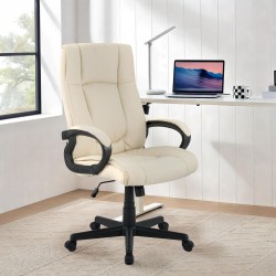 Silla de oficina Sparta XL en tela color crema