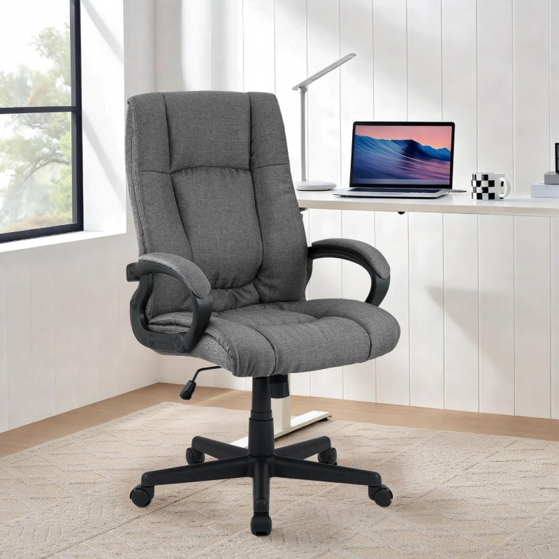 Silla de oficina Sparta XL en tela gris oscuro