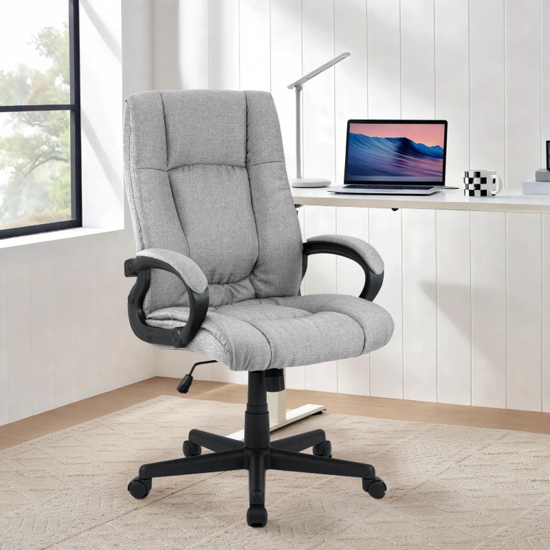 Silla de oficina Sparta XL en tela gris