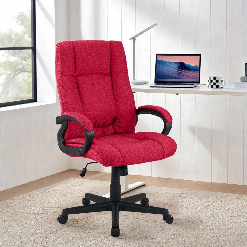 Silla de oficina Sparta XL en tela roja