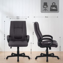 Silla de oficina Sparta XL en tela negra