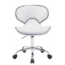 Taburete de trabajo Las Vegas V2 en piel sintética blanca