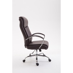 Silla de oficina Vaud en piel sintética marrón