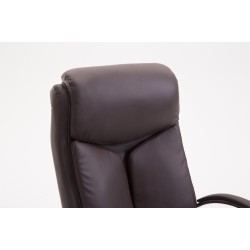 Silla de oficina Vaud en piel sintética marrón