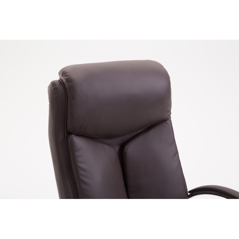 Silla de oficina Vaud en piel sintética marrón