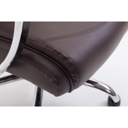 Silla de oficina Vaud en piel sintética marrón