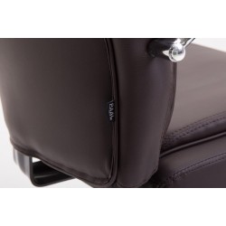 Silla de oficina Vaud en piel sintética marrón