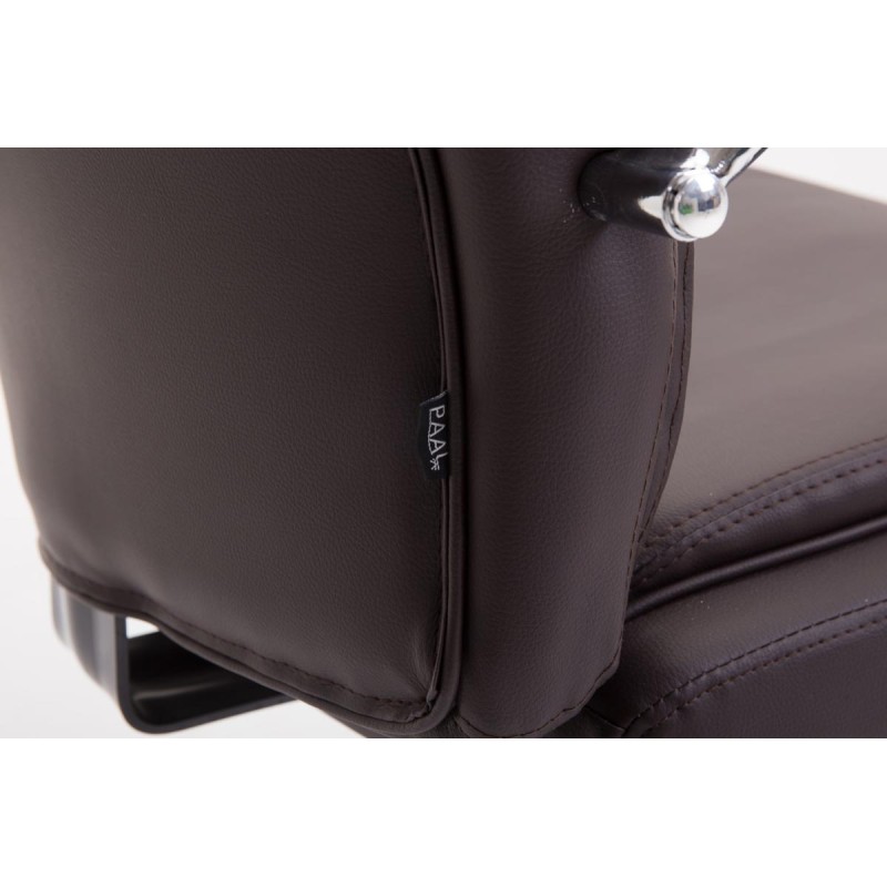 Silla de oficina Vaud en piel sintética marrón